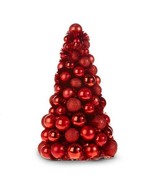 13&quot; Raz Red Glitter Tinsel Ball Ornament Tree Retro Vntg Christmas Decor - $54.99