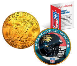 Jacksonville Jaguars Nfl 24K Gold Plated Ike Dollar Us Coin *Nfl Licensed* - £7.40 GBP