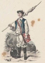 Croatian Costume Antique Steel Engraving 1875 Traditional - £34.58 GBP