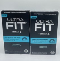 2 Trojan ULTRA FIT  SENSITIVE TIP Feel 10 Lubricated Condoms Exp 07/2024 - £17.86 GBP