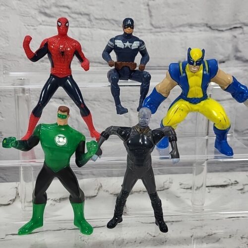 Primary image for Marvel Comic Book Heroez Action Figures Cake Toppers Lot Of 5 
