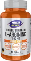 NOW Sports Nutrition, L-Arginine Double Strength 1000mg, Nitric Oxide Precursor, - £20.77 GBP