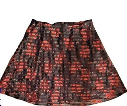 Size 24 3X Torrid Skirt Red Floral Striped Lined Organza - £22.00 GBP