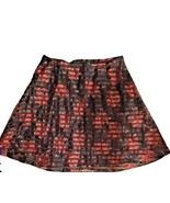 Size 24 3X Torrid Skirt Red Floral Striped Lined Organza - £22.34 GBP