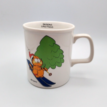 Vintage 1978 Garfield The Cat &quot;Skisons Greetings&quot; Coffee Mug Cup Skiing ... - $9.46