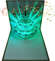 3D Changeable Colors Light Music Birthday Cards Pop up Warming LED Colourful - £6.76 GBP