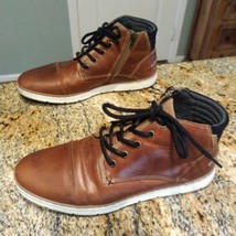 Bullboxer Adyn Cap Toe Leather Side Zip Boot Men&#39;s Size 9 Brown - $38.61