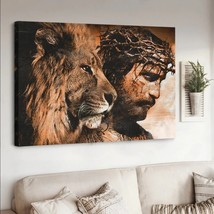 Unique Jesus painting, Amazing lion Crown of thorn Gift for Jesus Christ... - $22.95+