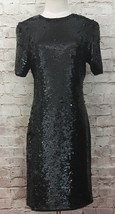 Scarlet Rage Vintage 80s Black Sequin Silk Prom Party Dress Size XS - £45.30 GBP
