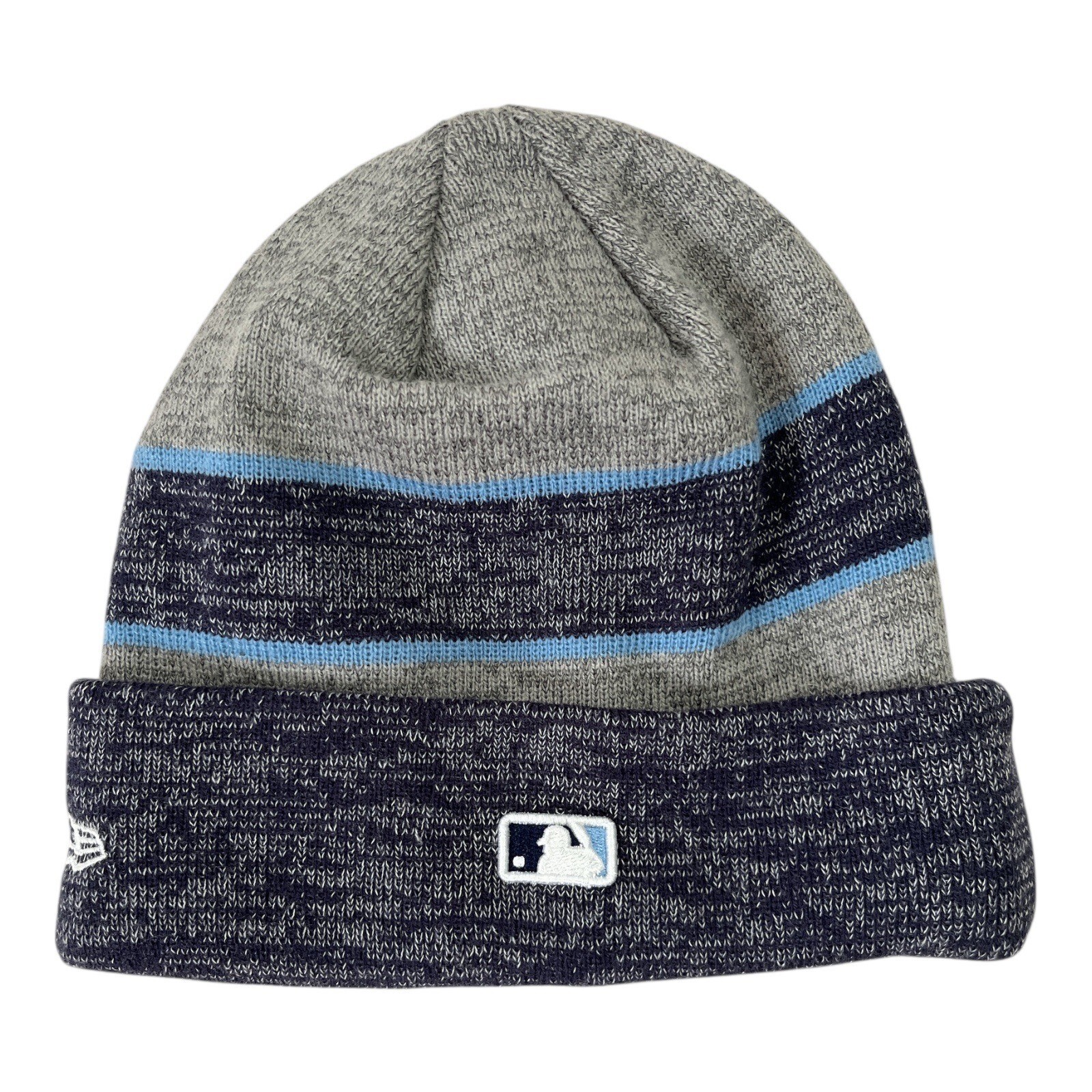 Tampa Bay Rays New Era Knit Beanie Hat Gray Navy Blue MLB Genuine Merchandise Item image 2