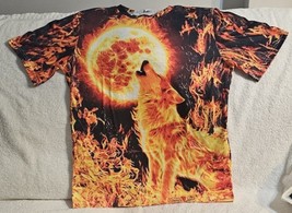 WOLF FIRE FLAME FLAMES SUN ANIMAL T-SHIRT SHIRT - £11.54 GBP+