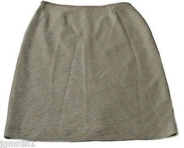 NWT ST. JOHN COUTURE Collection 8 skirt woven career $1095 gold silver tweed - £166.84 GBP