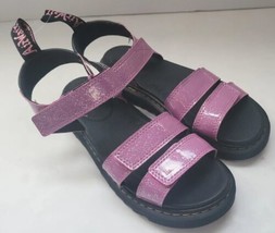 Doc Dr. Martens Klaire Metallic Glitter Pink Leather Strappy Sandal Youth Sz5, 6 - £31.44 GBP