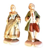 Vintage 1950s 5 Inch Hand Painted Porcelain Victorian Couple Stamped Japan - £28.38 GBP