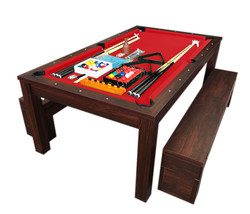 7Ft Pool Table Billiard Red become a dinner table with benches - m. Rich... - $2,499.00