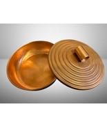 Made in USA Vintage Copper Covered Dish Round by Quincy Craftsmen  Marke... - €34,58 EUR