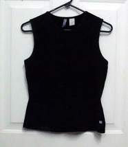 Canyon River Blues Stretch Womens Black Sleeveless Cotton Spandex Top Blouse 32&quot; - £10.24 GBP
