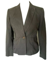Womens 2P Career Blazer Jacket Suit Gray 1 Button Contrast Stitch Modern Kasper - £13.22 GBP