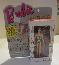 Vintage  Barbie 4&quot; Keychain Black &amp; White Swimsuit NIP - $16.10