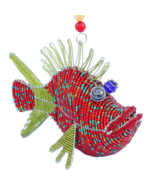 Spunkle Fish Colorful Beaded Ornament – Handmade Haitian Art Décor by Ar... - $41.80
