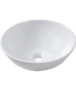 Lordear 13x13 Small Round Bathroom Vessel Sink Modern White Above Counte... - $50.99