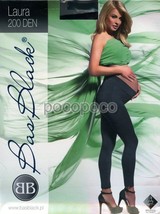 Maternity Women&#39;s Leggings 200 Denier Black LAURA Long Pants - $27.63