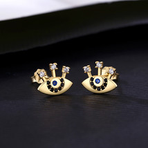 Small Earrings High Quality 925 Silver Stud Fashion Personality Diamond Eyes - £15.96 GBP