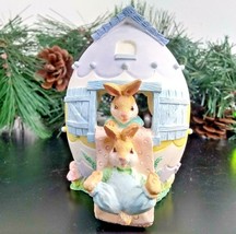 Russ Easter Egg Bunny House w/ Rabbit Slide 14234 3.4&quot; x 2.5&quot; Incomplete VTG - £10.14 GBP