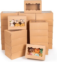 8 6 3 Inch 30 PCS Cookie Boxes with Window Brown Bakery Boxes Cupcake Boxes Cook - £26.44 GBP