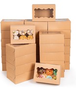 8 6 3 Inch 30 PCS Cookie Boxes with Window Brown Bakery Boxes Cupcake Bo... - $33.81