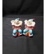 Mid Century UNUSED Creepy Clown Salt Pepper Shakers Japan Paper Label No... - £13.56 GBP