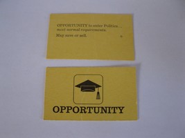 1965 Careers Board Game Piece: Yellow Opportunity Card - Politics - $1.00