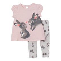 Easter pajamas girl soft cotton children&#39;s pj set girls pink bunny pajam... - £27.49 GBP