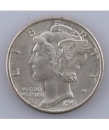 1941 10C Mercury Dime, Gem BU Condition, Full Split Bands, Terrific Eye ... - $77.09 CAD