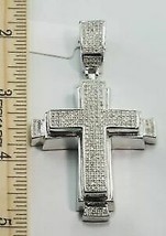2.31Ct Round Simulated Diamond Cross Charm Pendent For Men&#39;s 14k White Gold Over - £60.85 GBP