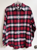 High Sierra Red Black Green Plaid Flannel Casual Style Women's Cotton Sh... - $12.38