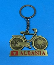 NEW ALBANIA TIRANA KEY CHAIN PENDANT-BRONZE COLOR METAL-ALBANIA SOUVENIR - $5.94