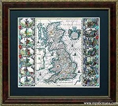 World Map British Isles Highest Quality Framed Reproduction 1676 - £51.95 GBP