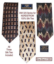 Lot of 3 Silk Ties XMI 325 Series for Nordstrom 100% Silk Ties - £15.69 GBP