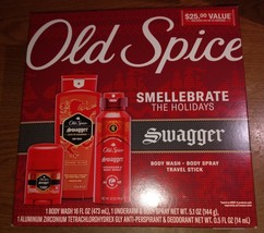 NEW Old Spice Smellebrate The Holidays SWAGGER 3 Pc Body Care Gift Set FREE ship - £11.79 GBP