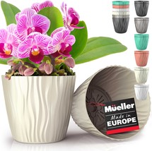 Mueller Austria Plant And Flower Pot 2/1 Set, Heavy Duty 6 Inch European, Beige. - £31.61 GBP