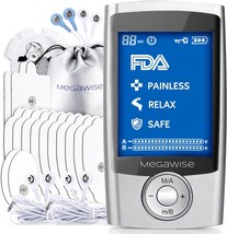 MegaWise 48 Modes?24 * 2?with 14 Premium Pads EMS TENS Unit, Muscle Stimulator f - £39.06 GBP