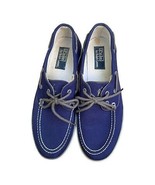 POLO by Ralph Lauren LANDER Boat Shoes Navy canvas white trim  size 10.5 - £22.22 GBP