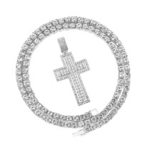 Gold or Silver Diamond Cross Pendant for Men - £67.60 GBP