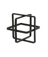 6&quot; Black Metal Abstract Cube Sculpture - $43.49