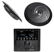 MB Quart RVM2.0 2-Zone RV Receiver Bluetooth Radio Stereo+2) 6.5&quot; Black Speakers - £158.79 GBP