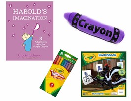 Harold and The Purple Crayon Gift Set Includes Harold&#39;s Imagination: 3 A... - $55.99