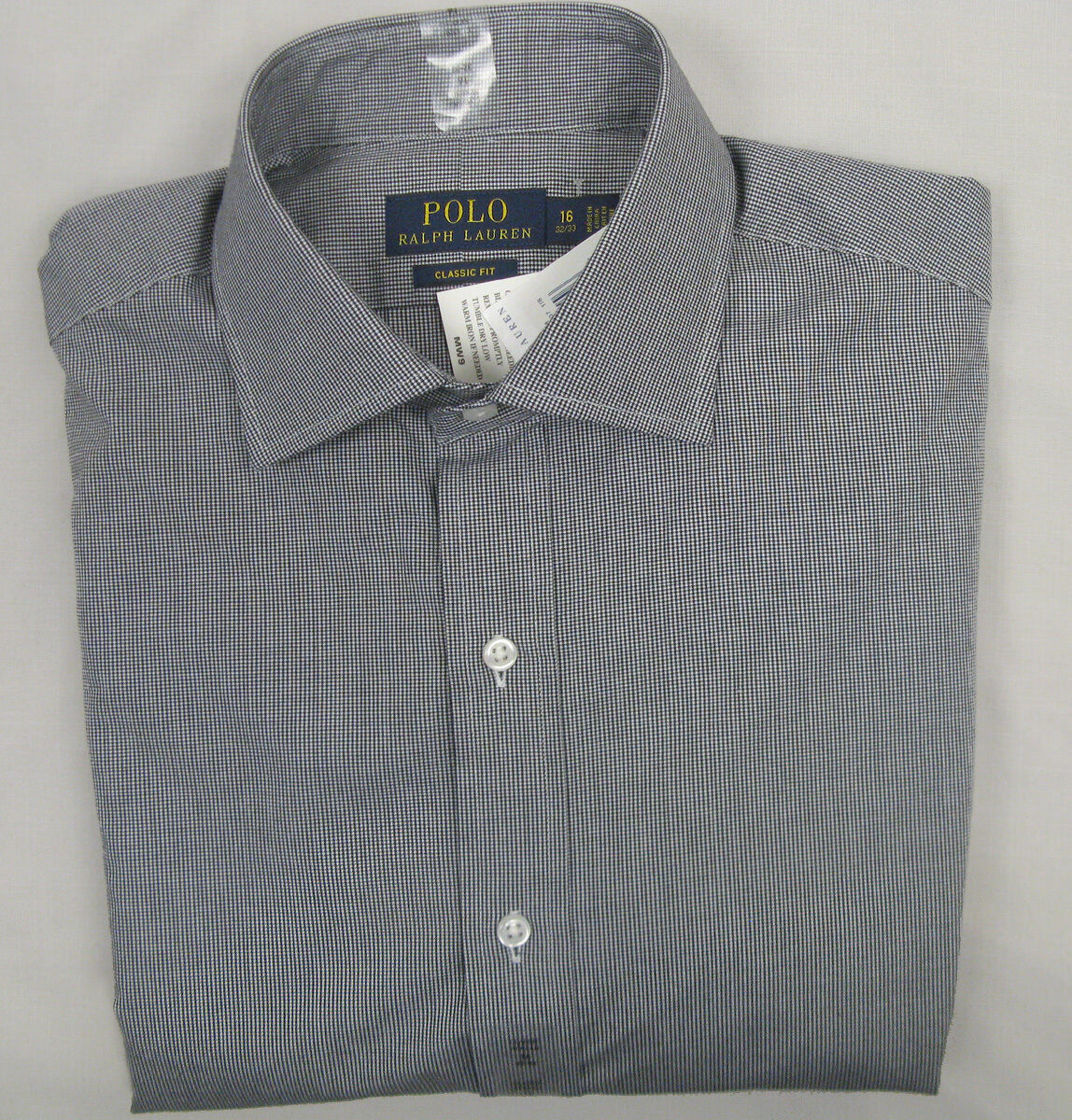 NEW! Polo Ralph Lauren Dress Shirt! 14.5  Black &amp; White Micro Check  Cla... - $42.99