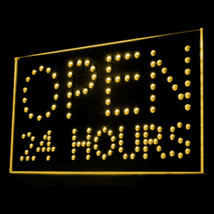 200064B Open 24 hours Midnight Service Shop Fast Food Caf? Stock LED Lig... - $21.99
