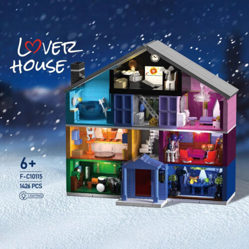 Lover House with Light Model Building Blocks Valentine